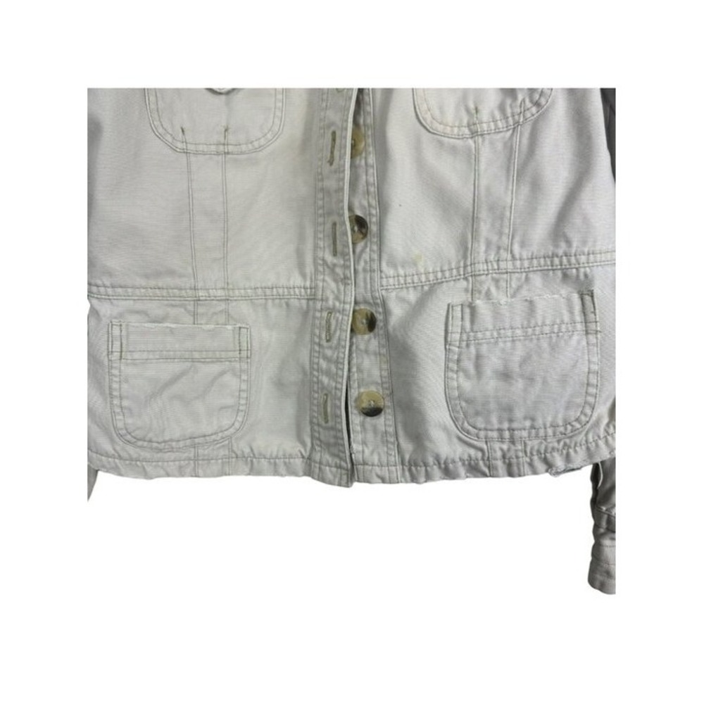 Jordache Juniors Large Beige Cotton Utility Jacket With Button Front & Multiple - Picture 11 of 15